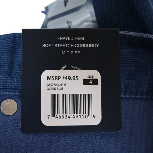 GAP Womens 4 Frayed Hem Corduroy Short in Ocean Blue NEW - Picture 9 of 11